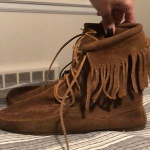 Minnetonka fringe booties